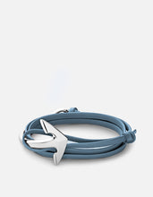 Load image into Gallery viewer, Anchor Half-Cuff Leather, Silver