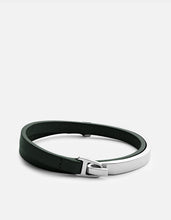 Load image into Gallery viewer, Moore Half Cuff Leather, Sterling Silver