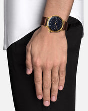 Load image into Gallery viewer, M12 Swiss Gold|Navy Vintage Cognac Leather